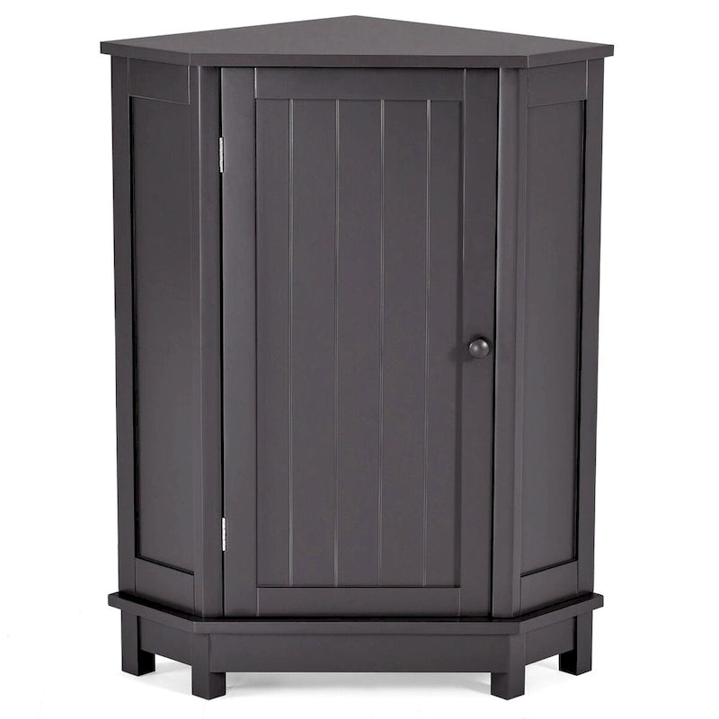 Bathroom Cabinet Triangle Corner Storage Cabinet with Shelf Modern Style - 17.5 L x 17.5 W x 31.4 H