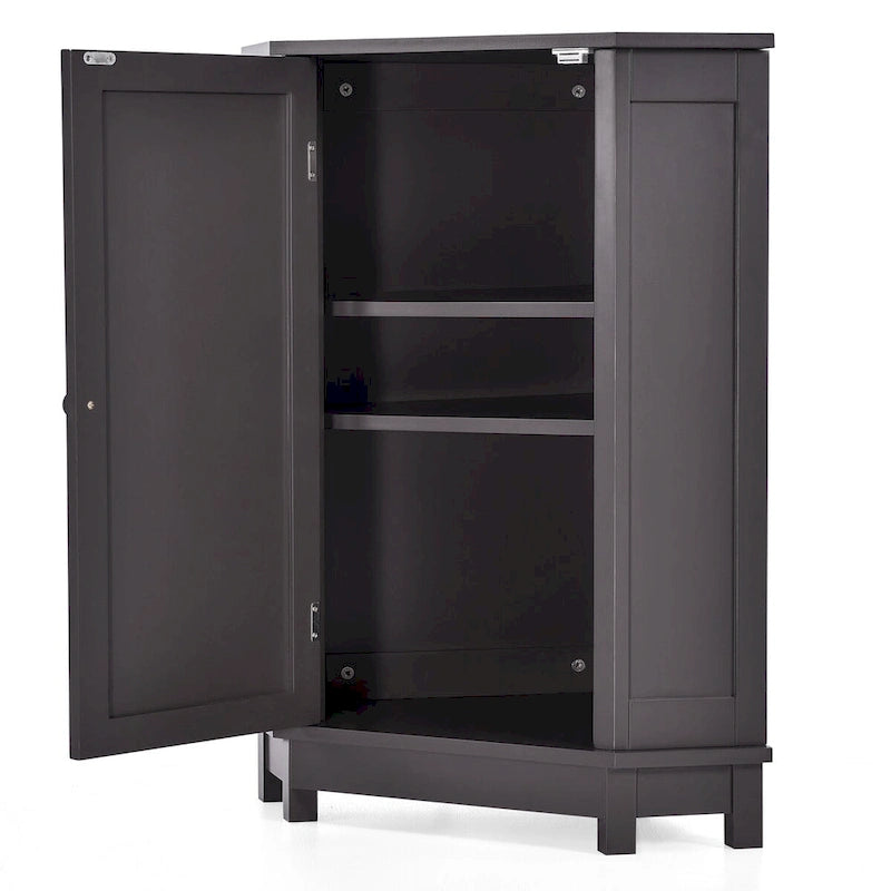 Bathroom Cabinet Triangle Corner Storage Cabinet with Shelf Modern Style - 17.5 L x 17.5 W x 31.4 H