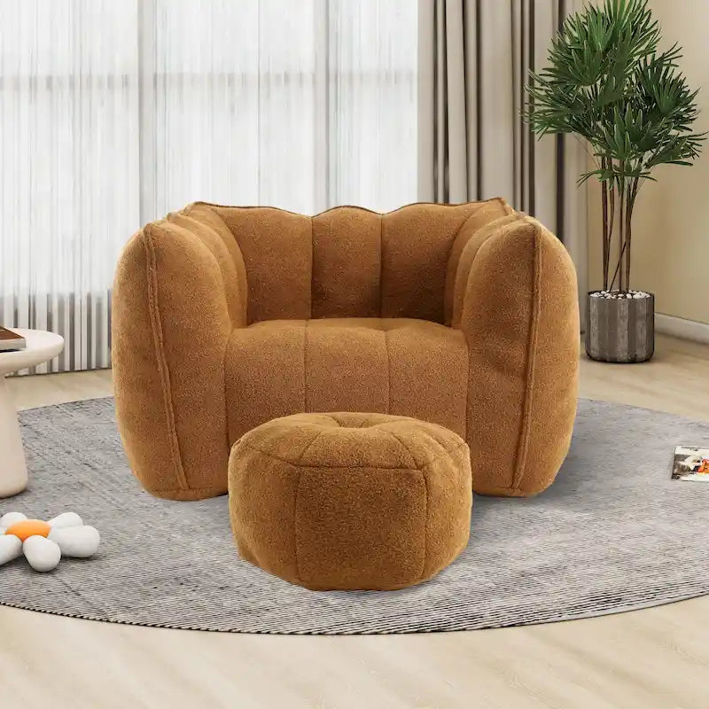 Lazy Bean Bag Couch Chairs for Adults with Ottoman